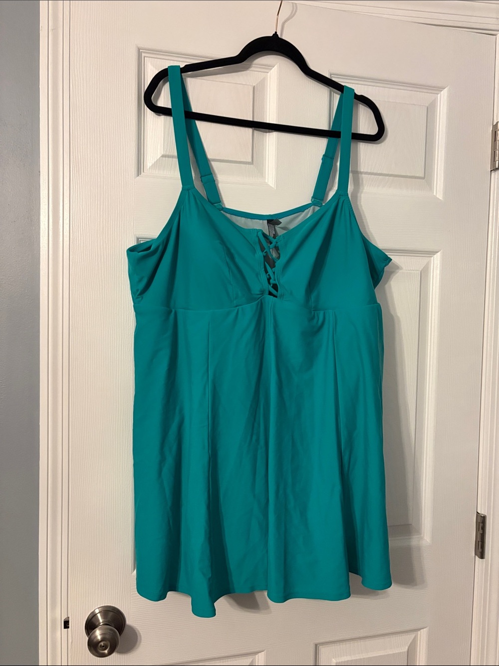 torrid Teal Lace-Up swim Dress